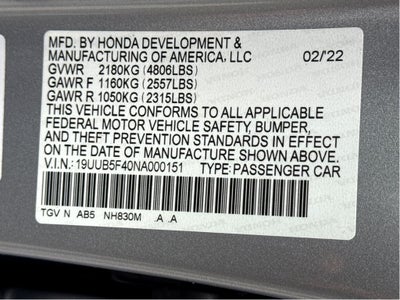 2022 Acura TLX w/Technology Package