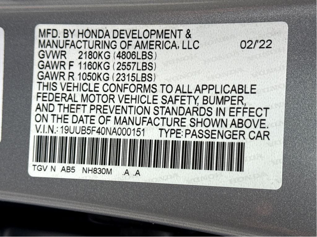 2022 Acura TLX w/Technology Package