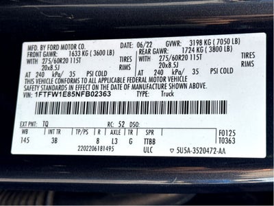 2022 Ford F-150 Platinum