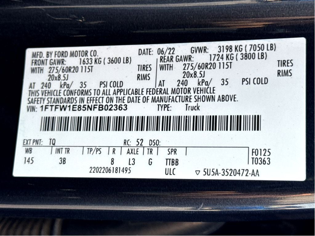 2022 Ford F-150 Platinum