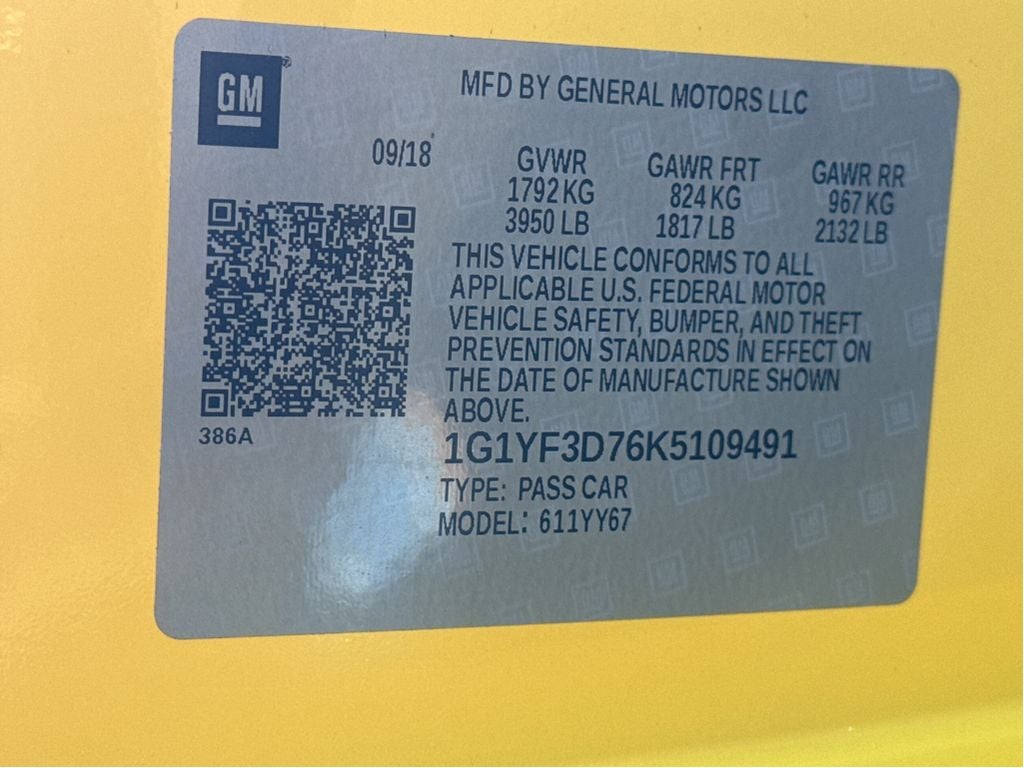 2019 Chevrolet Corvette Stingray 3LT