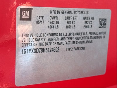 2017 Chevrolet Corvette Grand Sport Grand Sport 2LT