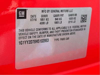 2017 Chevrolet Corvette Grand Sport Grand Sport 2LT