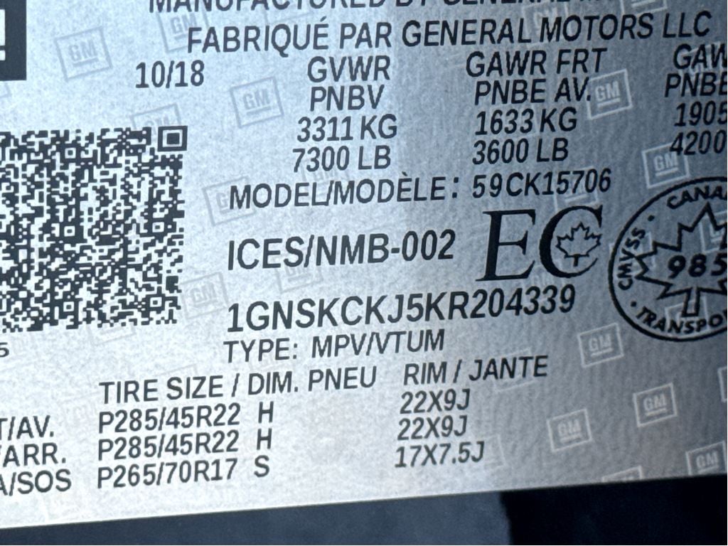 2019 Chevrolet Tahoe Premier