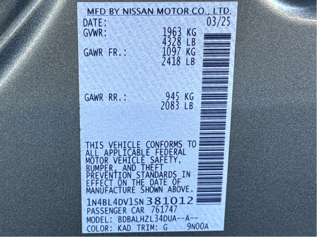 2025 Nissan Altima SV