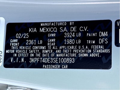 2025 Kia K4 LXS
