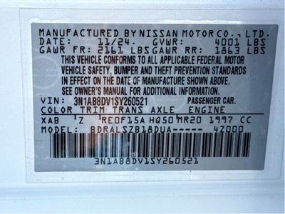2025 Nissan Sentra SR