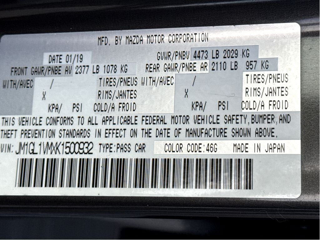 2019 Mazda Mazda6 Touring